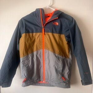 The North Face Kids' DryVent Rain Jacket - Gray, Gold Blue and Orange Boys 10/12